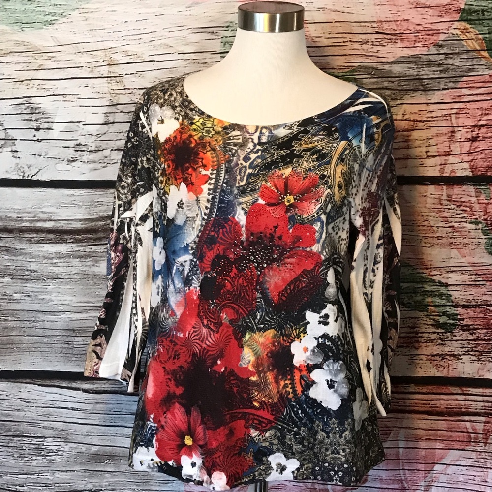 Westbound Bold Flower Print Top